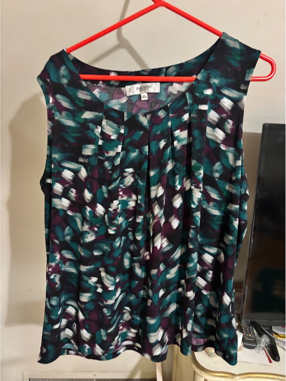 Jones Studio Sleeveless Abstract Print Blouse Size 2X
